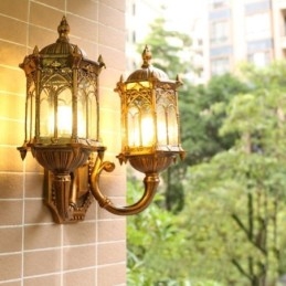 Europeisk Utendørs Vegglampe Vanntett Dobbel Slottsvegglampe