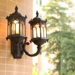 Europeisk Utendørs Vegglampe Vanntett Dobbel Slottsvegglampe