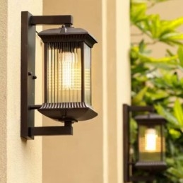Kinesisk Utendørslampe Vanntett Glassvegglampe Gårdsplass Korridor Hage Balkong