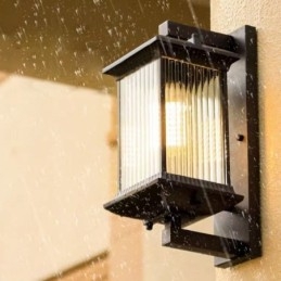 Kinesisk Utendørslampe Vanntett Glassvegglampe Gårdsplass Korridor Hage Balkong