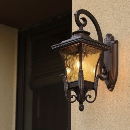 Kinesisk Utendørslampe Med Ett Hode, Vanntett Glassvegglampe, Gårdsplasskorridor