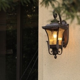 Kinesisk Utendørslampe Med Ett Hode, Vanntett Glassvegglampe, Gårdsplasskorridor