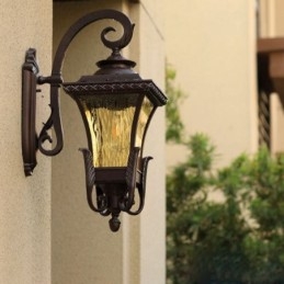 Kinesisk Utendørslampe Med Ett Hode, Vanntett Glassvegglampe, Gårdsplasskorridor