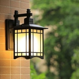 Utendørslampe I Kinesisk Stil, Vanntett, Paviljongformet Vegglampe For Hage Og Balkong