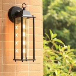 Europeisk Utendørs Vegglampe Vanntett Firkantet Søylevegglampe Gårdsplass Hage Balkong