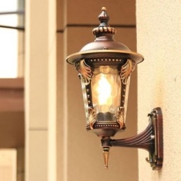 Europeisk Retro Utendørs Vegglampe Vanntett Utskåret Vegglampe Hage Balkong Gårdsplass