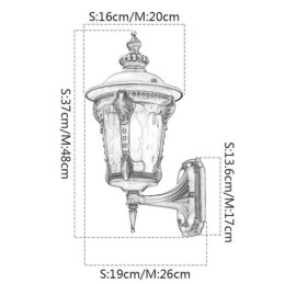 Europeisk Retro Utendørs Vegglampe Vanntett Utskåret Vegglampe Hage Balkong Gårdsplass