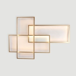 Gullfarget Moderne Taklampe I Aluminium, Innfelt Med Fjernkontrolldimmer, For Stue, Soverom (Kan Også Brukes Som Vegglampe)