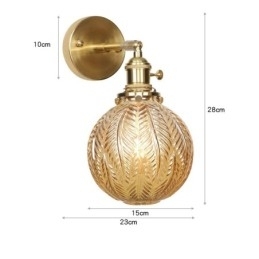 Moderne Bønnevegglampe Med Kuleformet Glassskjerm