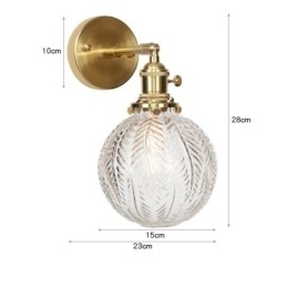 Moderne Bønnevegglampe Med Kuleformet Glassskjerm