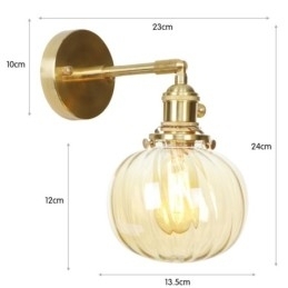 Moderne Bønnevegglampe Med Kuleformet Glassskjerm