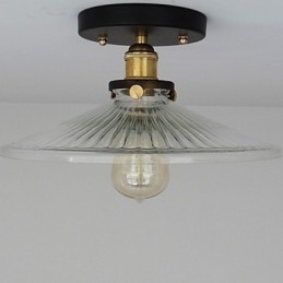 Amerikansk Landsbygda Industriell Retro Bordtaklampe 110V Spiral Gjennomsiktig Glass Hjemmedekorasjonsbelysning