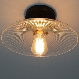 Amerikansk Landsbygda Industriell Retro Bordtaklampe 110V Spiral Gjennomsiktig Glass Hjemmedekorasjonsbelysning