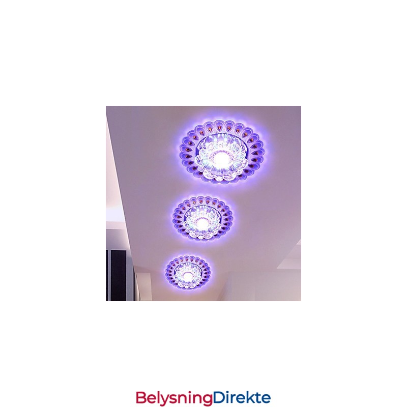 Krystall Taklampe Spotlight Smd 3W Kreativ Lampe Rørlys Fargerik Farge Kuppellys