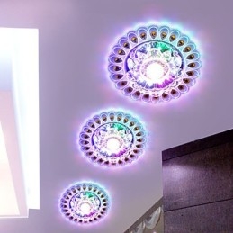 Krystall Taklampe Spotlight Smd 3W Kreativ Lampe Rørlys Fargerik Farge Kuppellys