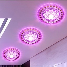 Krystall Taklampe Spotlight Smd 3W Kreativ Lampe Rørlys Fargerik Farge Kuppellys