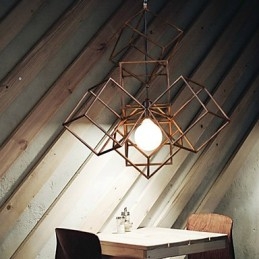 Anhengslampe Med 1 Lys, Vintage Minimalistisk Lysekrone I Jernmaleri