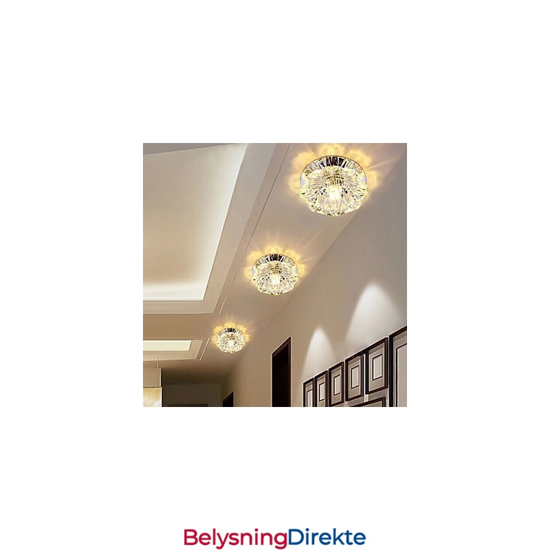 Krystall Taklampe Spotlight Smd 3W Kreativ Lampe Rørlys Fargerik Farge Kuppellys