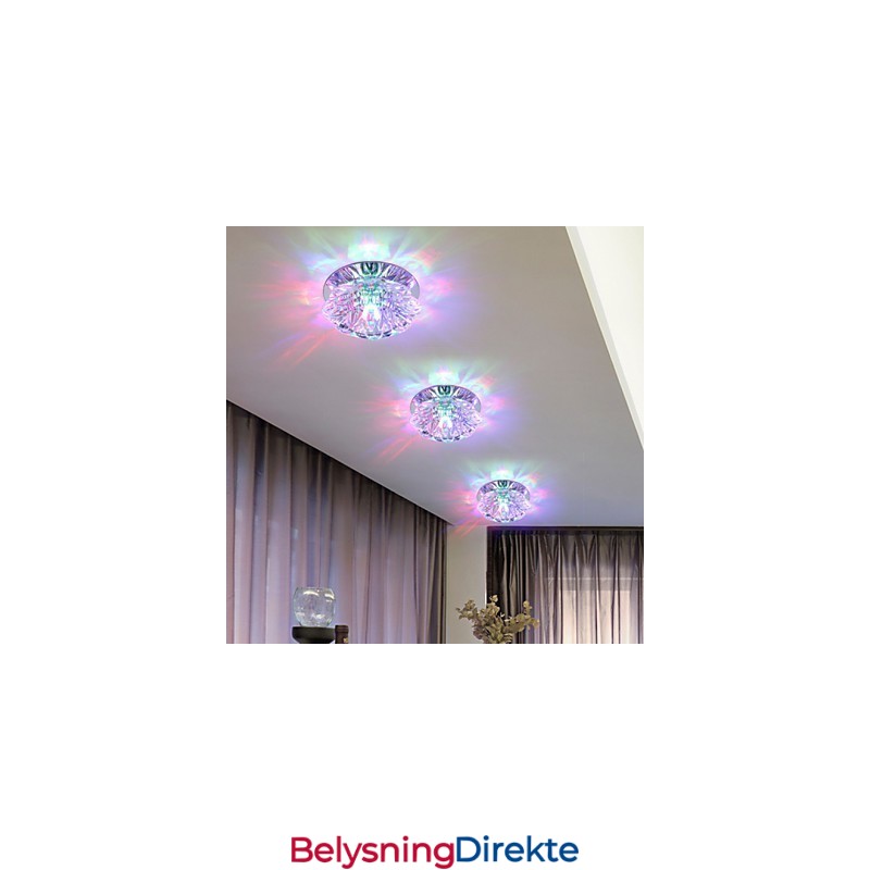 Krystall Taklampe Spotlight Smd 3W Kreativ Lampe Rørlys Fargerik Farge Kuppellys