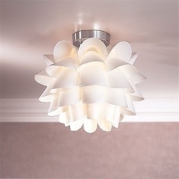 Hvit Blomstertaklampe Med 1 Lyspære Og Hengelampe