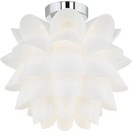 Hvit Blomstertaklampe Med 1 Lyspære Og Hengelampe