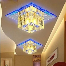 Mini Krystall Taklampe Spotlight Smd 3W Kreativ Lampe Rørlys Fargerik Farge Firkantet Kuppellys