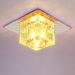 Mini Krystall Taklampe Spotlight Smd 3W Kreativ Lampe Rørlys Fargerik Farge Firkantet Kuppellys