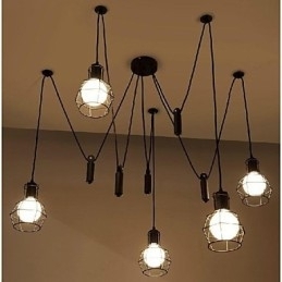 Tradisjonell Klassisk Vintage Retro Lanterne Landlig Mini-Stil Maleri Metall Pendellampe Spisestue