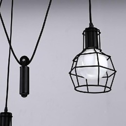 Tradisjonell Klassisk Vintage Retro Lanterne Landlig Mini-Stil Maleri Metall Pendellampe Spisestue