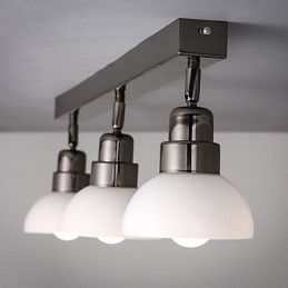 Innfelt Trinal Hodelampe Hvit Glass Aluminiumsramme Mote Moderne