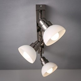 Innfelt Trinal Hodelampe Hvit Glass Aluminiumsramme Mote Moderne