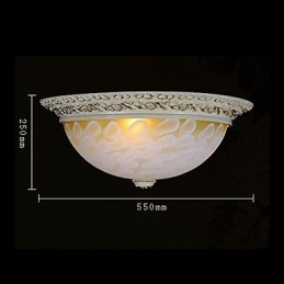 Hvit Innfelt Lampe Med Mønster I Glassharpiks, Gullskjæring, Europeisk Klassisk