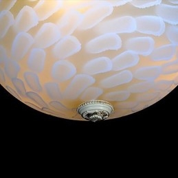 Hvit Innfelt Lampe Med Mønster I Glassharpiks, Gullskjæring, Europeisk Klassisk