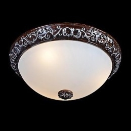 Innfelt Lampe I Glassharpiks, Sølvutskjæring, Europeisk Klassisk