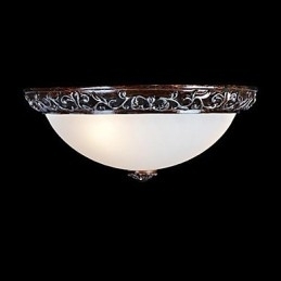 Innfelt Lampe I Glassharpiks, Sølvutskjæring, Europeisk Klassisk