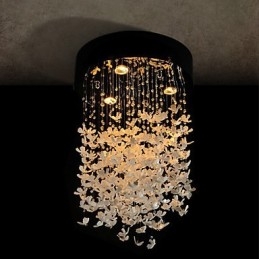 Moderne Halvinnfelt Lampe Med Sommerfuglskjerm Og 3 Lys