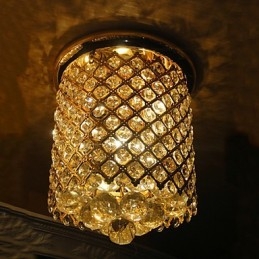 Krystall Moderne Flush Mount Gullfinish I Spiralform