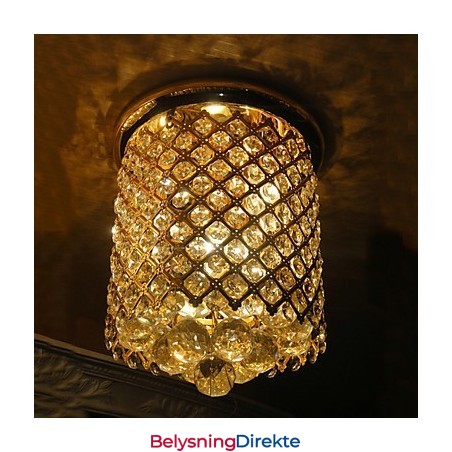 Krystall Moderne Flush Mount Gullfinish I Spiralform