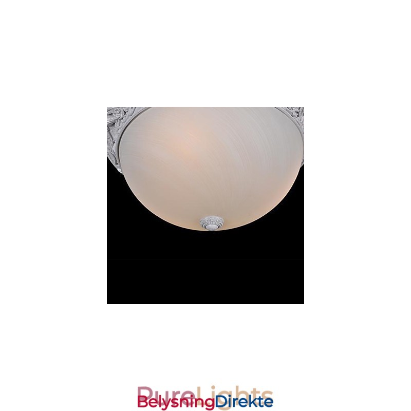 Hvit Innfelt Lampe I Glassharpiks, Europeisk Klassisk