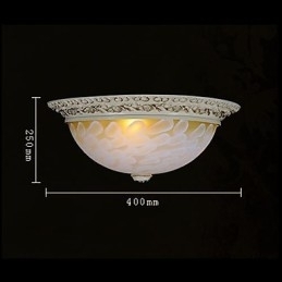 Hvit Innfelt Lampe Med Mønster I Glassharpiks, Gullskjæring, Europeisk Klassisk