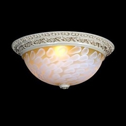 Hvit Innfelt Lampe Med Mønster I Glassharpiks, Gullskjæring, Europeisk Klassisk