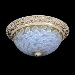 Hvit Innfelt Lampe Med Mønster I Glassharpiks, Gullskjæring, Europeisk Klassisk