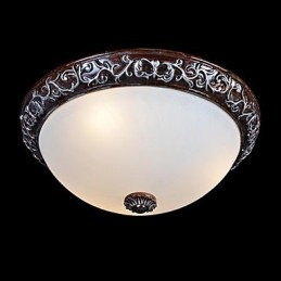Innfelt Lampe I Glassharpiks, Sølvutskjæring, Europeisk Klassisk