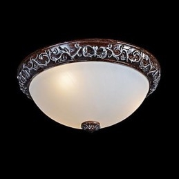 Innfelt Lampe I Glassharpiks, Sølvutskjæring, Europeisk Klassisk