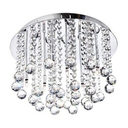 Moderne Krystall Halvinnfelt Lampe Med 8 Lys (G4-Pæresokkel)