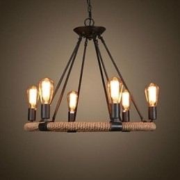 Tradisjonell Klassisk Rustikk Hytte Retro Landlig Vintage Maleri Metall Pendellampe