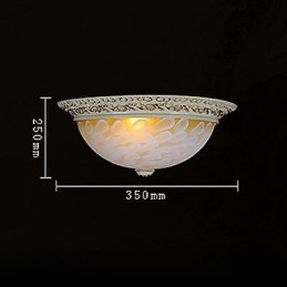 Hvit Innfelt Lampe Med Mønster I Glassharpiks, Gullskjæring, Europeisk Klassisk
