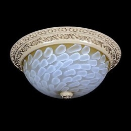 Hvit Innfelt Lampe Med Mønster I Glassharpiks, Gullskjæring, Europeisk Klassisk