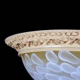 Hvit Innfelt Lampe Med Mønster I Glassharpiks, Gullskjæring, Europeisk Klassisk