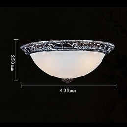Innfelt Lampe I Glassharpiks, Sølvutskjæring, Retro, Europeisk Klassisk
